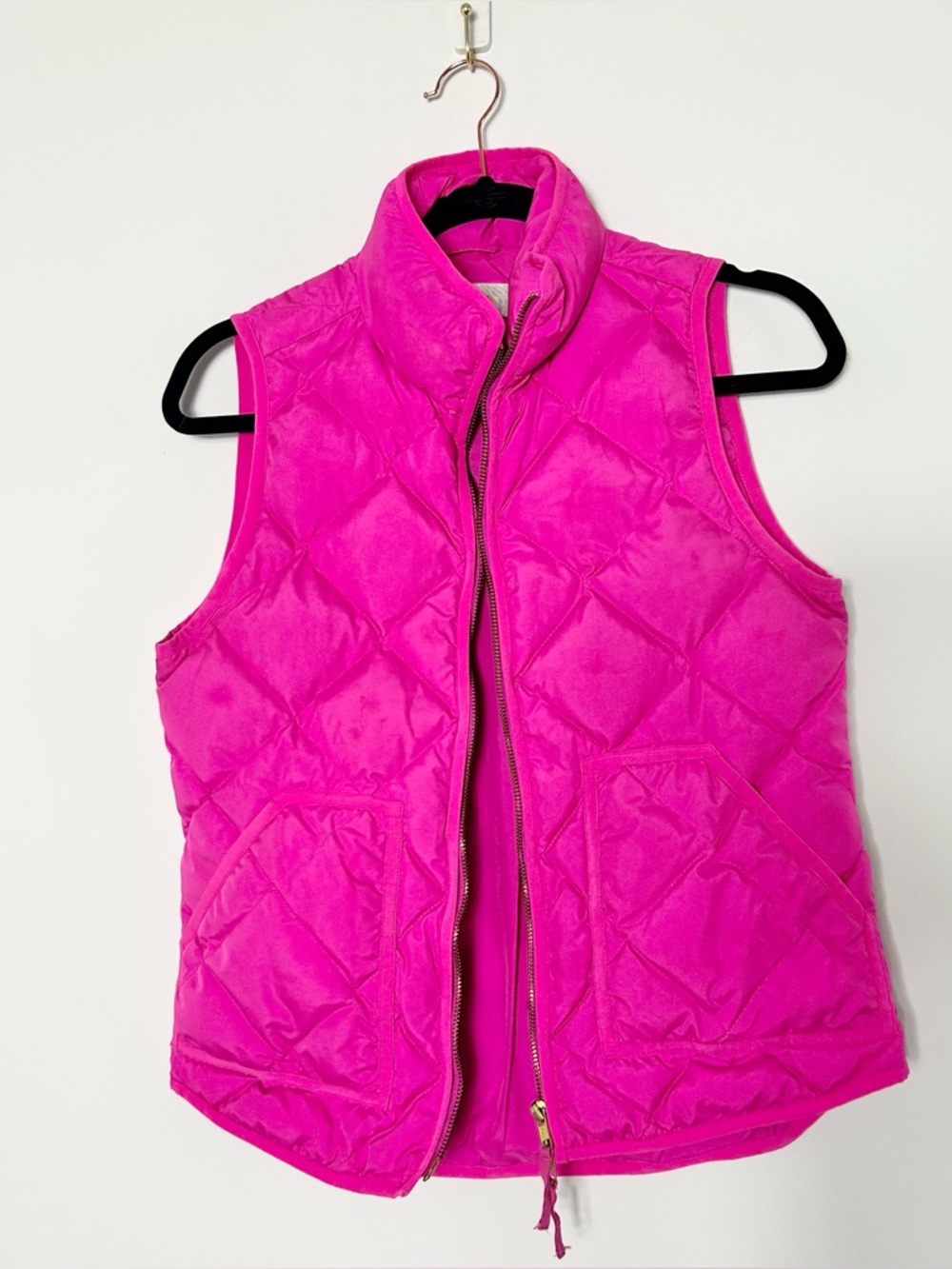 J. Crew Pink Quilted Puffer Vest